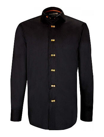 Chemise homme double boutonnage coupe cintrée DOTTIO Emporio balzani Noir , Rouge , 44