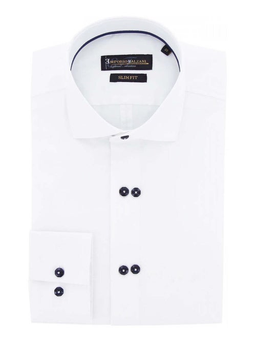 Chemise homme double boutonnage coupe cintrée DOTTIO Emporio balzani Noir , Rouge , 44 - Kiabi