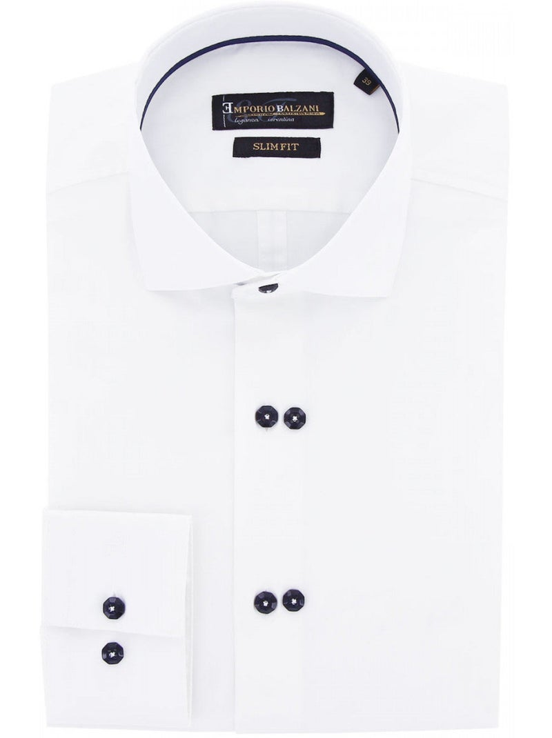 Chemise homme double boutonnage coupe cintrée DOTTIO Emporio balzani Noir Rouge - Kiabi