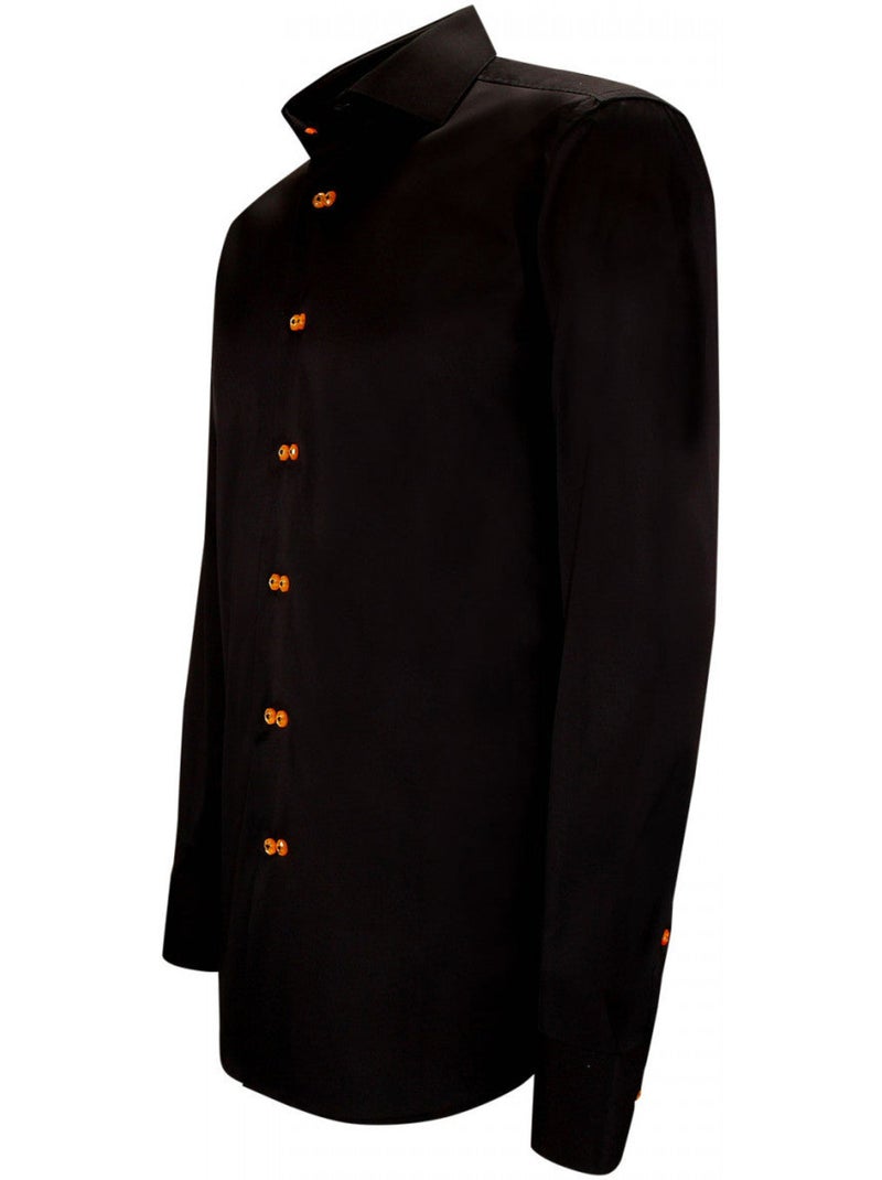 Chemise homme double boutonnage coupe cintrée DOTTIO Emporio balzani Noir Rouge - Kiabi