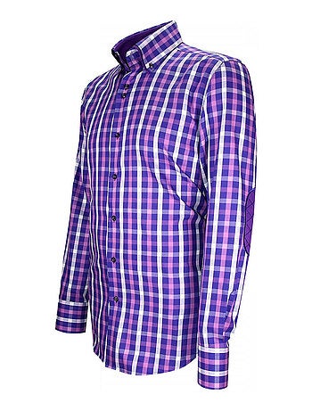 Chemise homme double col à coudières coupe cintrée LORENZO Emporio balzani Violet , 38