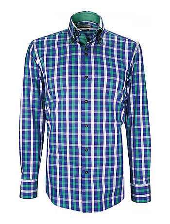 Chemise homme double col à coudières coupe cintrée LORENZO Emporio balzani Violet , 38