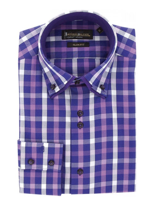 Chemise homme double col à coudières coupe cintrée LORENZO Emporio balzani Vert , 38 - Kiabi