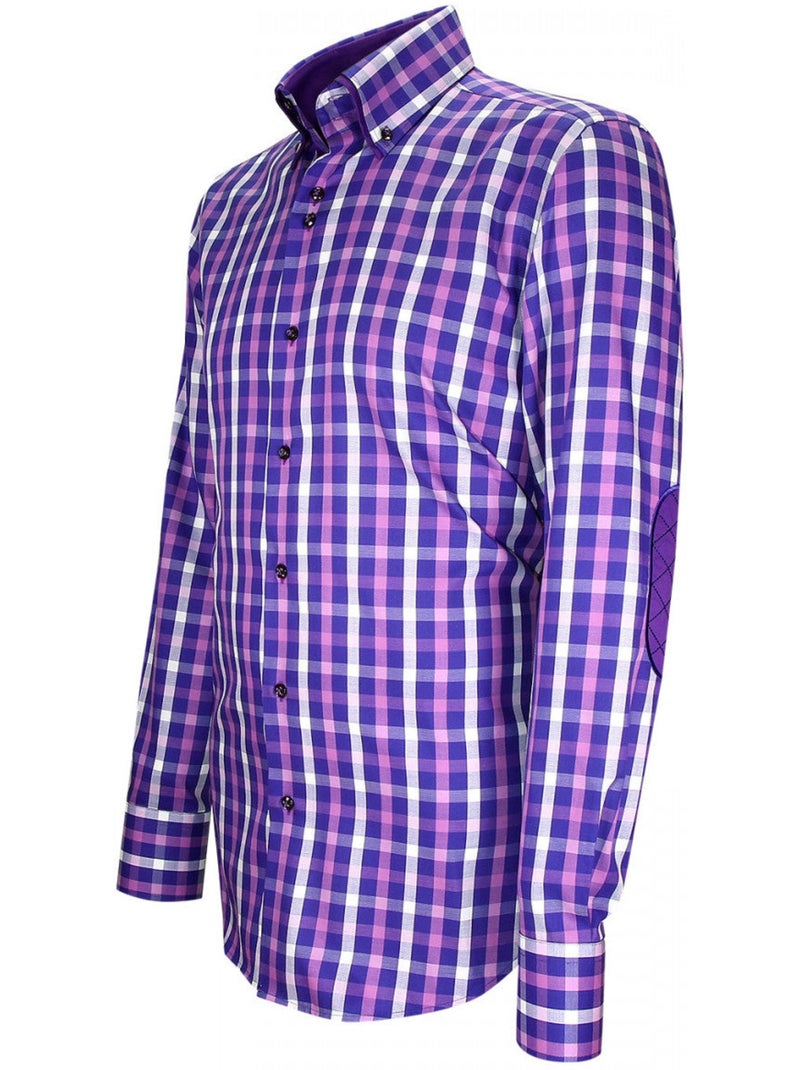 Chemise homme double col à coudières coupe cintrée LORENZO Emporio balzani Vert - Kiabi
