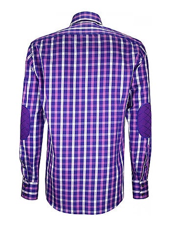 Chemise homme double col à coudières coupe cintrée LORENZO Emporio balzani Violet , 38