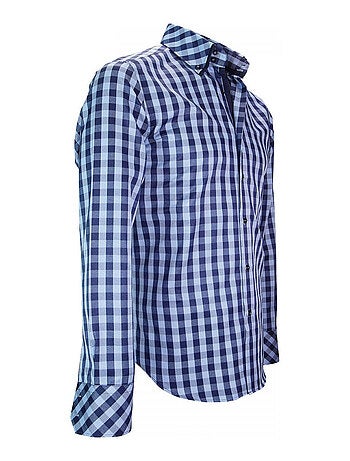 Chemise homme double col coupe cintrée CARDIFF Andrew Mac Allister Bleu , 43