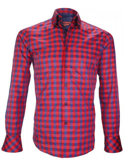 Chemise homme double col coupe cintrée CARDIFF Andrew Mac Allister Bleu , 43 - Kiabi
