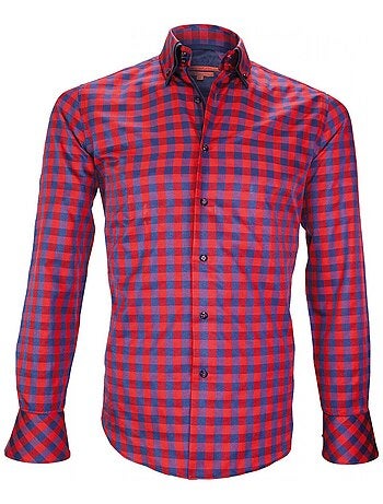Chemise homme double col coupe cintrée CARDIFF Andrew Mac Allister Bleu , 43