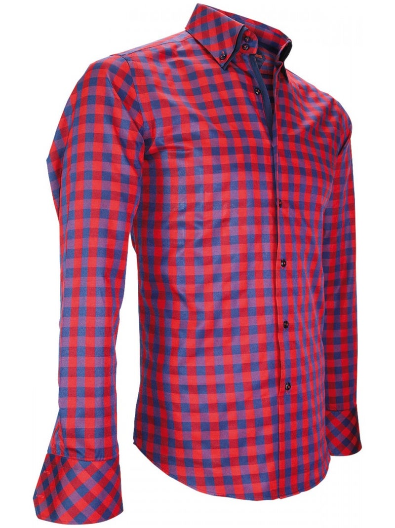 Chemise homme double col coupe cintrée CARDIFF Andrew Mac Allister Bleu , Bleu , 44 Bleu Bleu - Kiabi