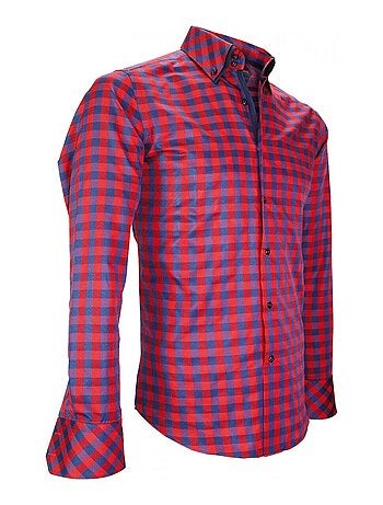 Chemise homme double col coupe cintrée CARDIFF Andrew Mac Allister Bleu , 43