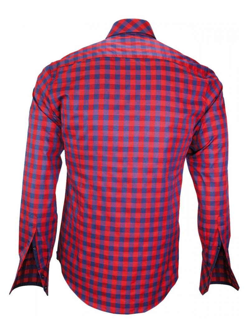 Chemise homme double col coupe cintrée CARDIFF Andrew Mac Allister Rouge - Kiabi