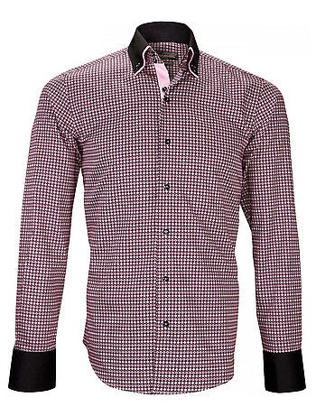 Chemise homme double col coupe cintrée DOPPIO Emporio balzani Bordeaux , 42