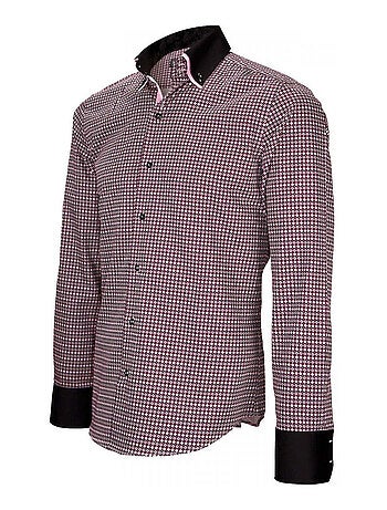 Chemise homme double col coupe cintrée DOPPIO Emporio balzani Bordeaux , 42