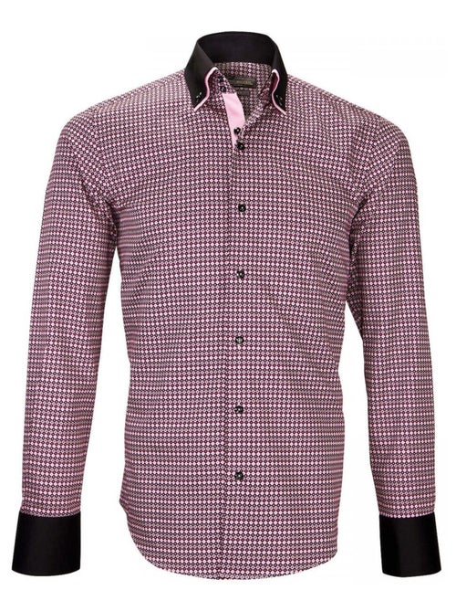 Chemise homme double col coupe cintrée DOPPIO Emporio balzani Bordeaux , 42 - Kiabi