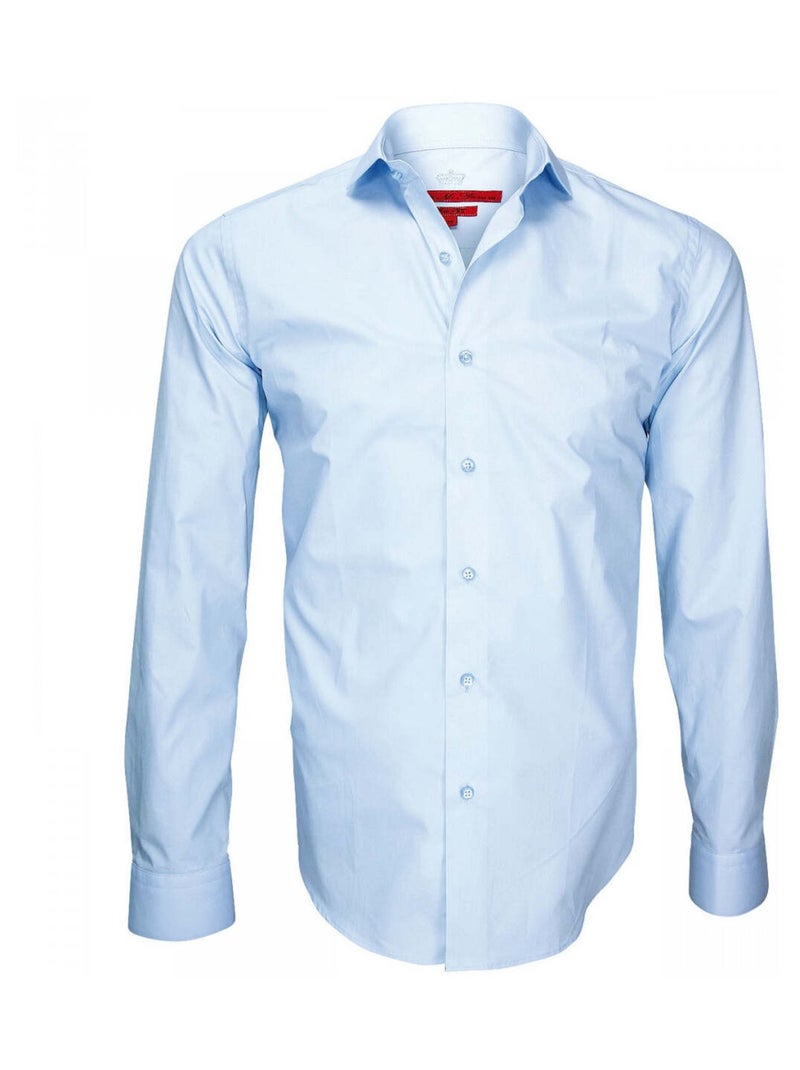 Chemise homme double fil 120,2 coupe cintrée LUXURY Andrew Mac Allister Bleu , 45 Bleu - Kiabi