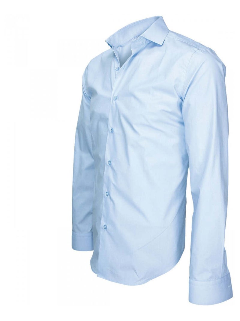 Chemise homme double fil 120,2 coupe cintrée LUXURY Andrew Mac Allister Bleu , 45 Bleu - Kiabi