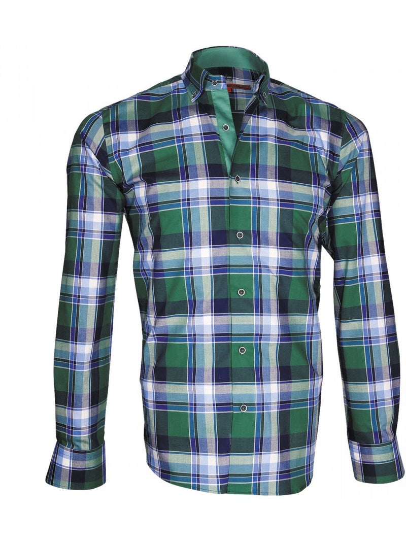 Chemise homme écossais coupe cintrée WEEK-END Andrew Mac Allister Bleu - Kiabi