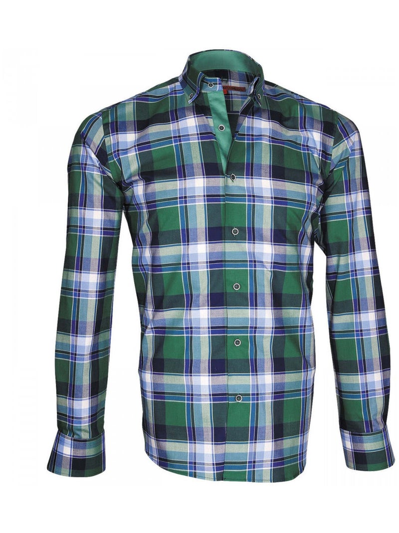 Chemise homme écossais coupe cintrée WEEK-END Andrew Mac Allister Vert , 40 Vert - Kiabi