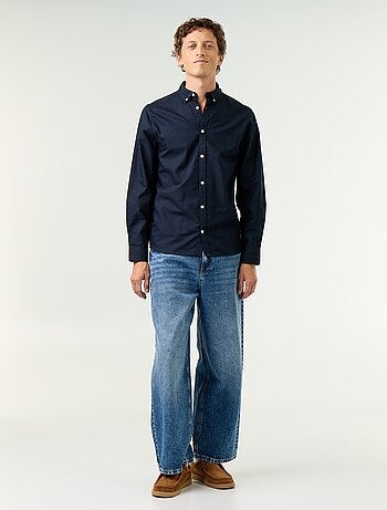Chemise homme en coton à manches longues