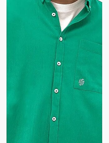Chemise homme en coton à manches longues et col boutonné giesto