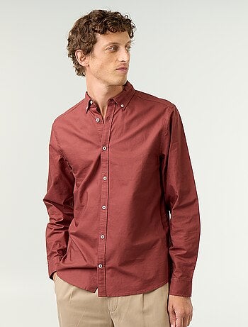 Chemise homme en coton à manches longues