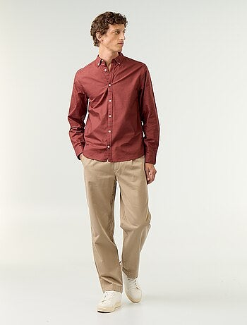Chemise homme en coton à manches longues