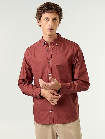 Chemise homme en coton à manches longues