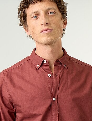 Chemise homme en coton à manches longues