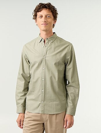 Chemise homme en coton à manches longues