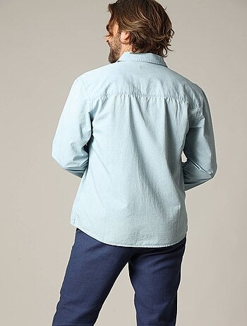 Chemise homme en coton chambray classique à manches longues 'Deeluxe'