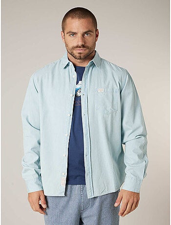 Chemise homme en coton chambray délavé clair 'Deeluxe'