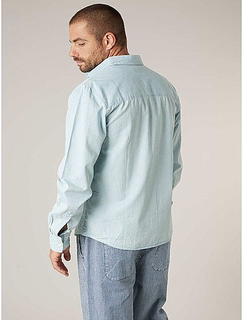 Chemise homme en coton chambray délavé clair 'Deeluxe'