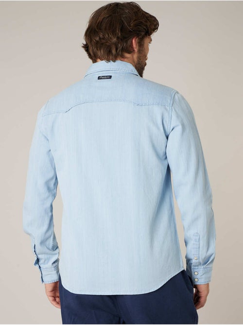 Chemise homme en coton chambray délavé clair 'Deeluxe' - Kiabi