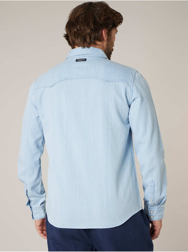 Chemise homme en coton chambray délavé clair 'Deeluxe' Bleu - Kiabi