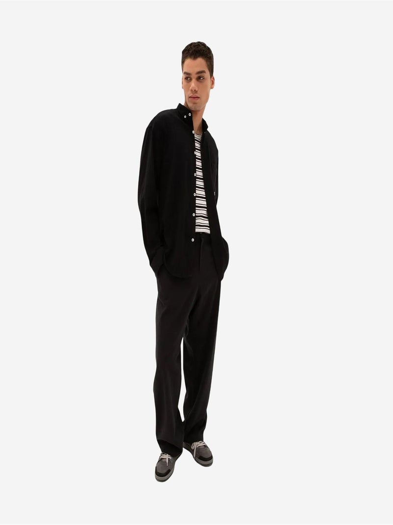 Chemise homme en coton giesto Noir - Kiabi
