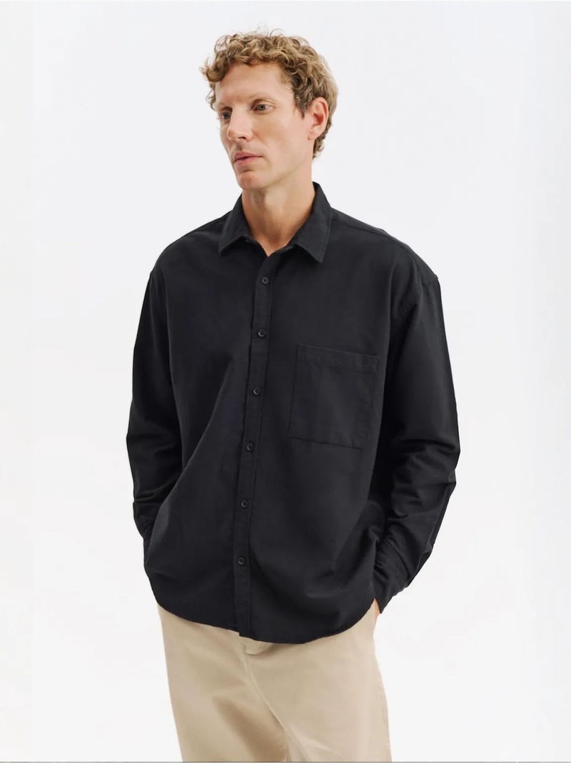 Chemise homme en coton giesto Noir - Kiabi