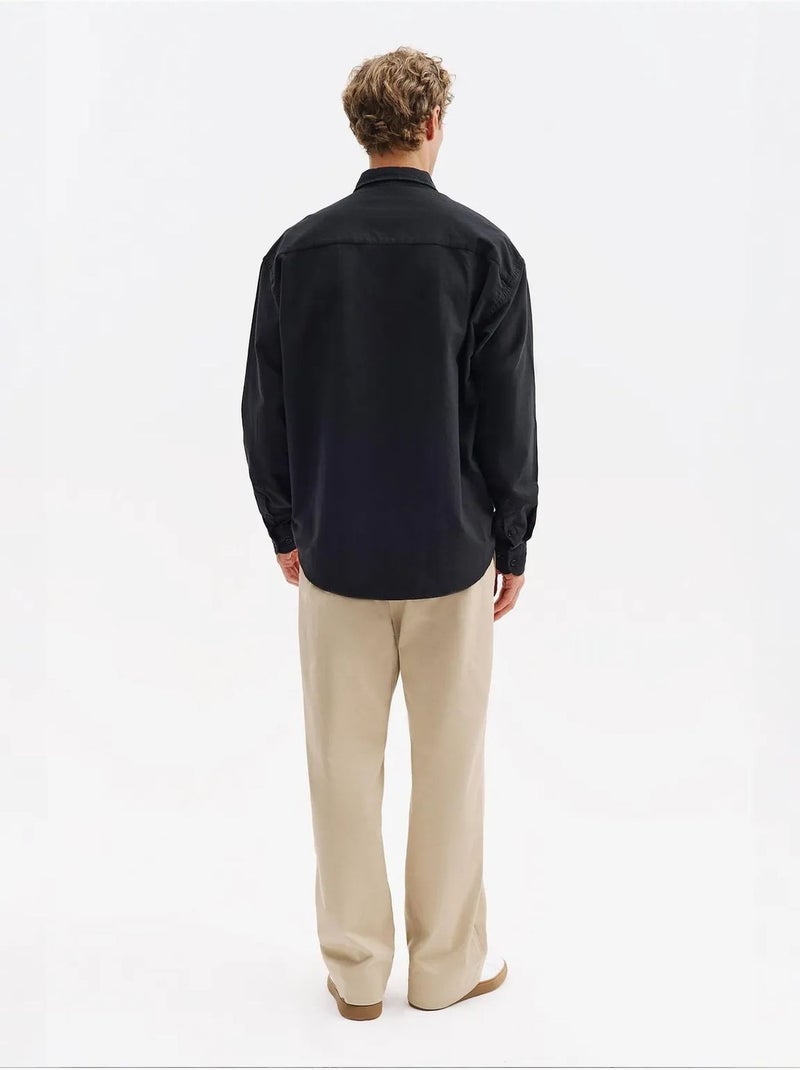 Chemise homme en coton giesto Noir - Kiabi