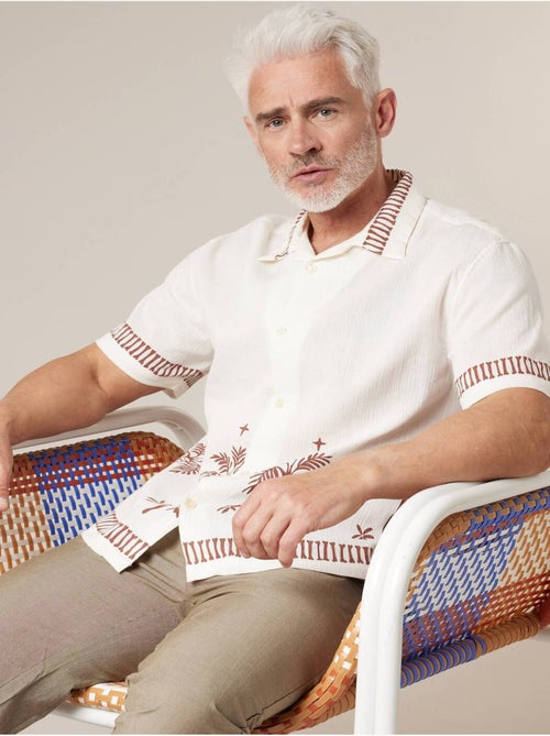 Chemise homme en coton motif palmier 'Deeluxe' - Kiabi