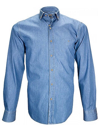 Chemise homme en jeans coupe cintrée DENIM Emporio balzani Bleu marine , 43