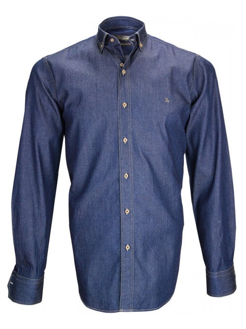 Chemise homme en jeans coupe cintrée DENIM Emporio balzani Bleu marine , 43 - Kiabi