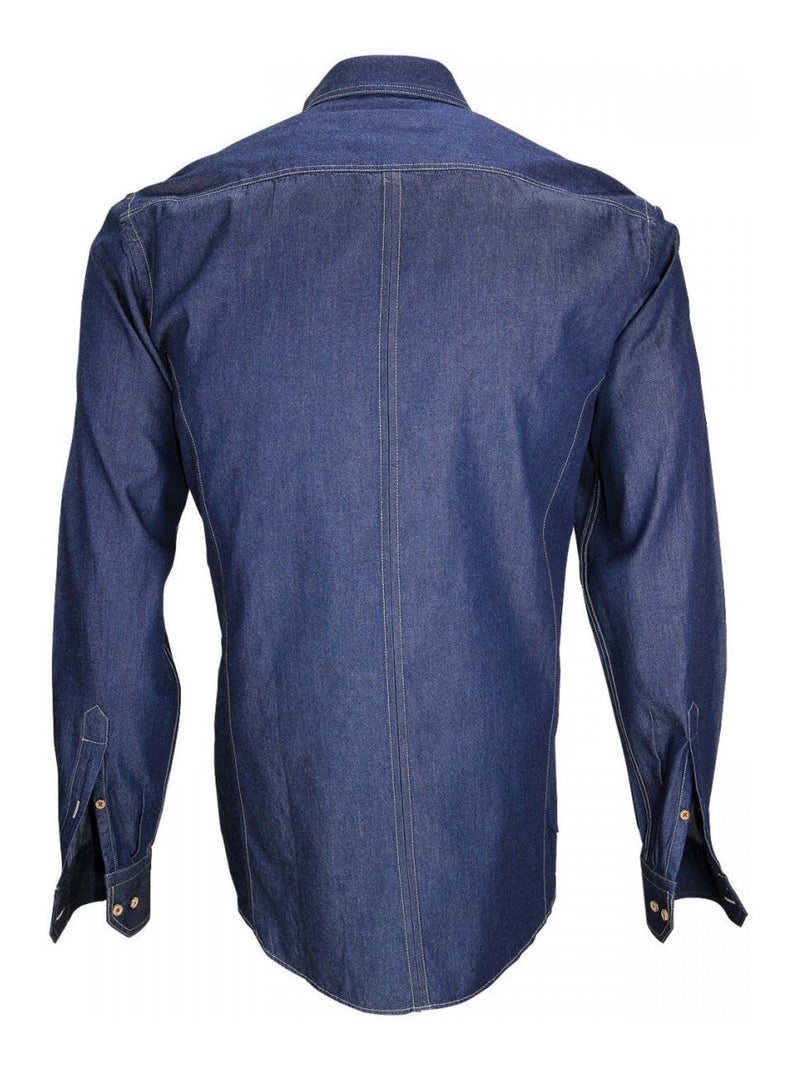 Chemise homme en jeans coupe cintrée DENIM Emporio balzani Bleu marine , 43 Bleu marine - Kiabi