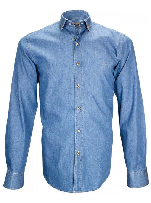 Chemise homme en jeans coupe cintrée DENIM Emporio balzani Bleu marine , 43 - Kiabi