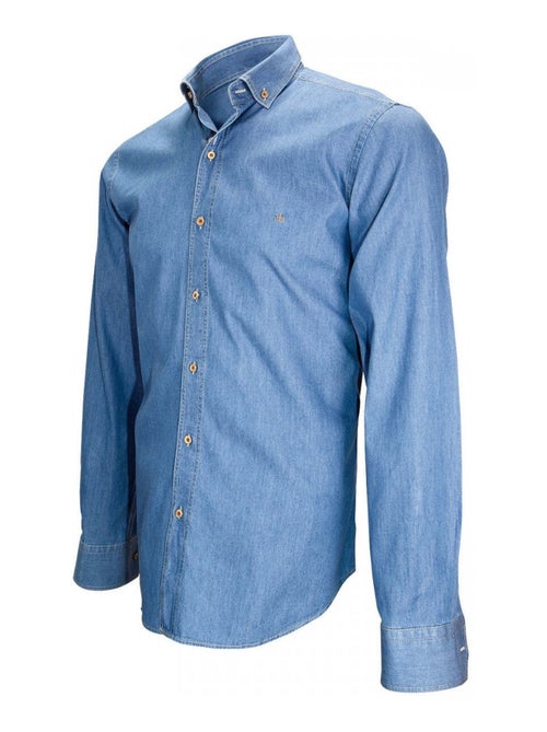 Chemise homme en jeans coupe cintrée DENIM Emporio balzani Bleu marine , 43 - Kiabi