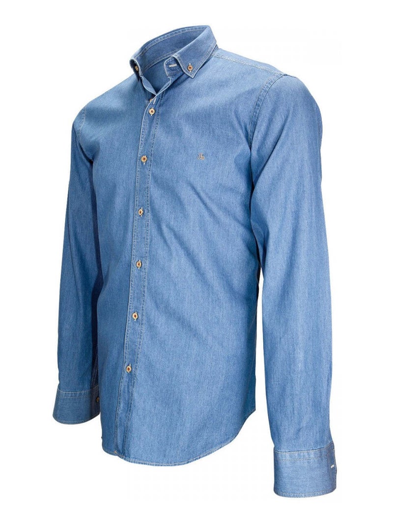 Chemise homme en jeans coupe cintrée DENIM Emporio balzani Bleu marine , 43 Bleu marine - Kiabi