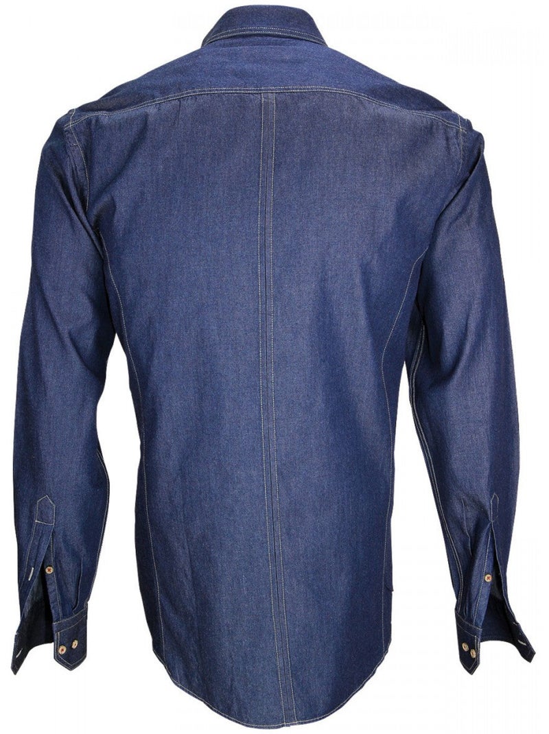 Chemise homme en jeans coupe cintrée DENIM Emporio balzani Bleu marine - Kiabi