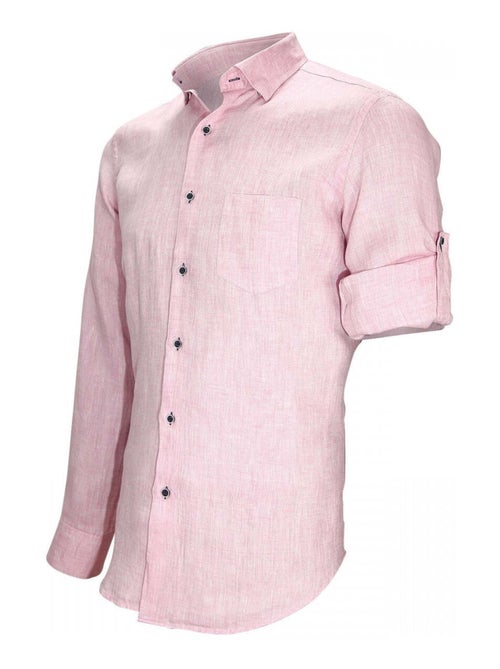 Chemise homme en lin coupe cintrée GAO Andrew Mac Allister Bleu clair , 45 - Kiabi