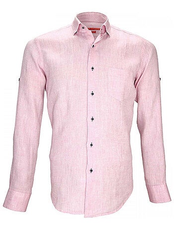 Chemise homme en lin coupe cintrée GAO Andrew Mac Allister Bleu clair , 45
