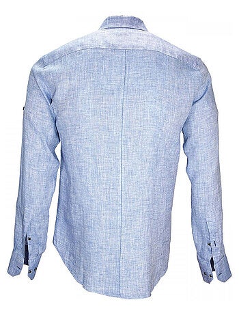 Chemise homme en lin coupe cintrée GAO Andrew Mac Allister Bleu clair , 45