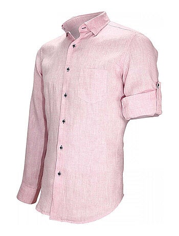 Chemise homme en lin coupe cintrée GAO Andrew Mac Allister Bleu clair , 45