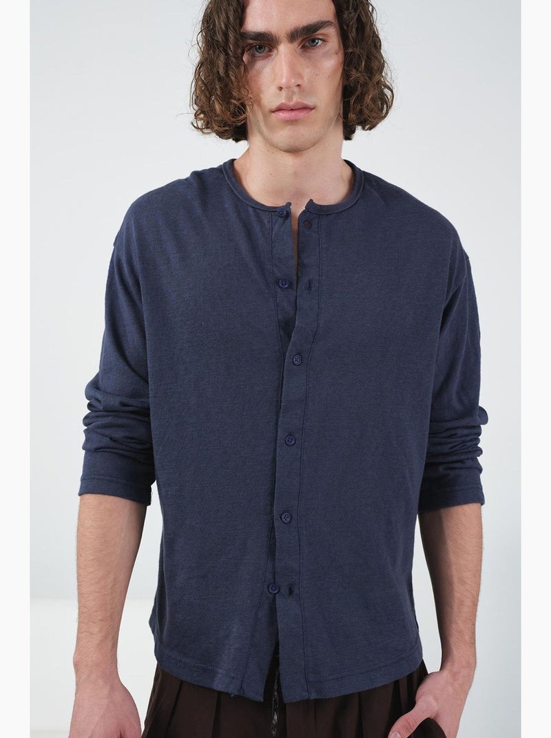 Chemise homme en maille giesto Bleu marine - Kiabi